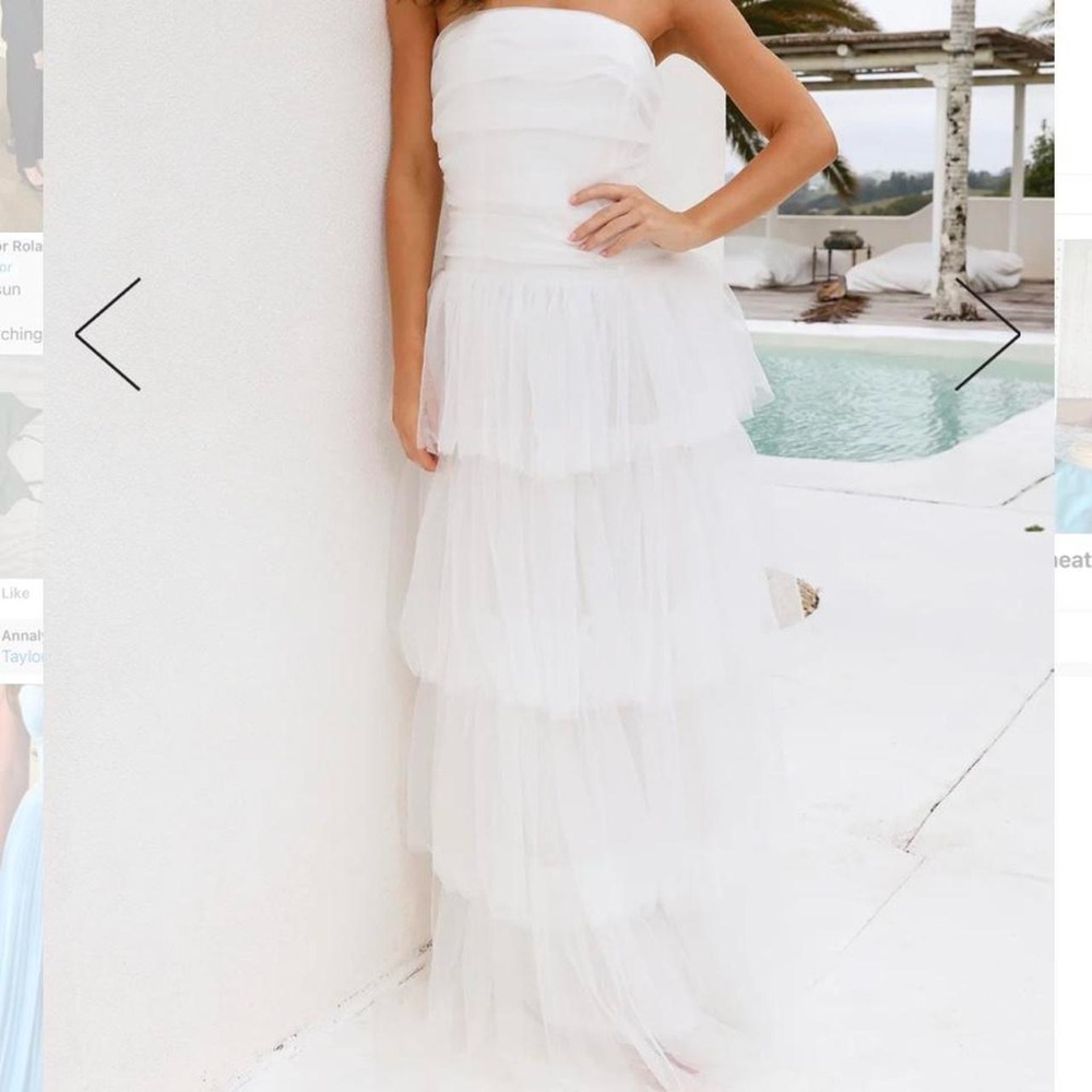 Hello Molly Strapless Layered Cream Dress
